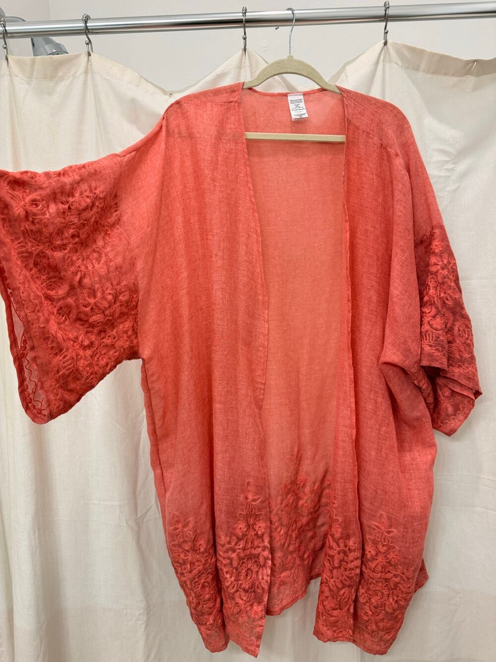 Embroidered Cardigan Cover Up